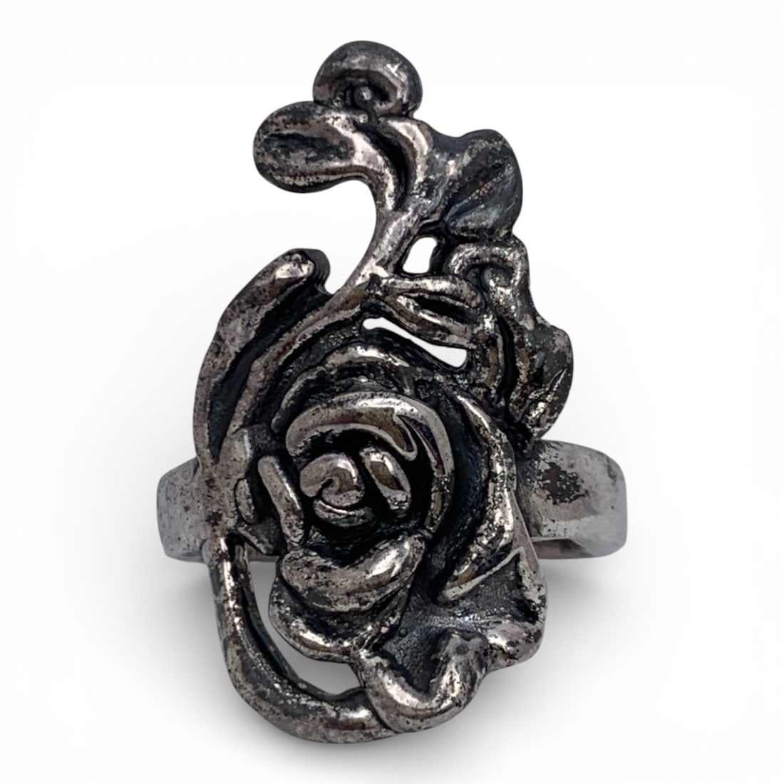 Sterling Silver Flower Ring - 9