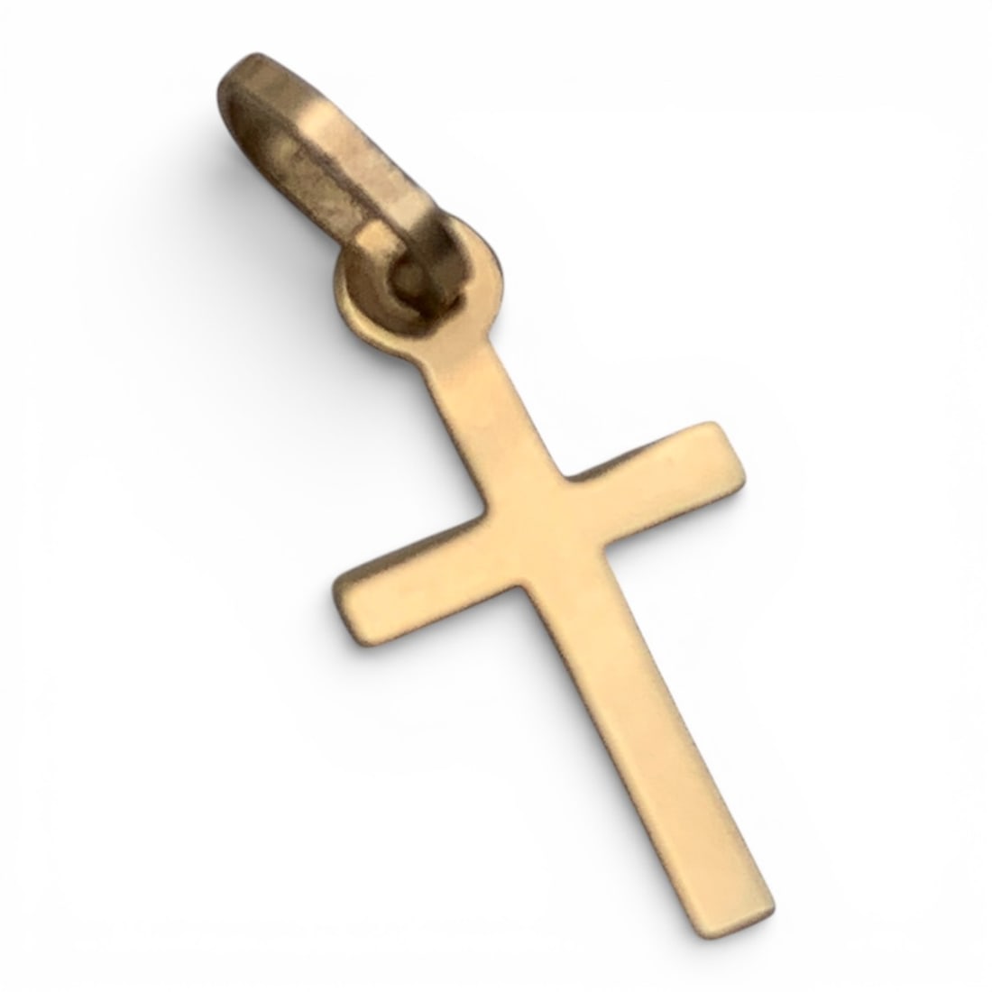 14k Yellow Gold Cross Charm: Marked 14k - 3/4" Long - 0.2 DwtGemstones Tested With Presidium Gem Tester Il - Berners Does Not Guarantee Authenticity Of Gemstones