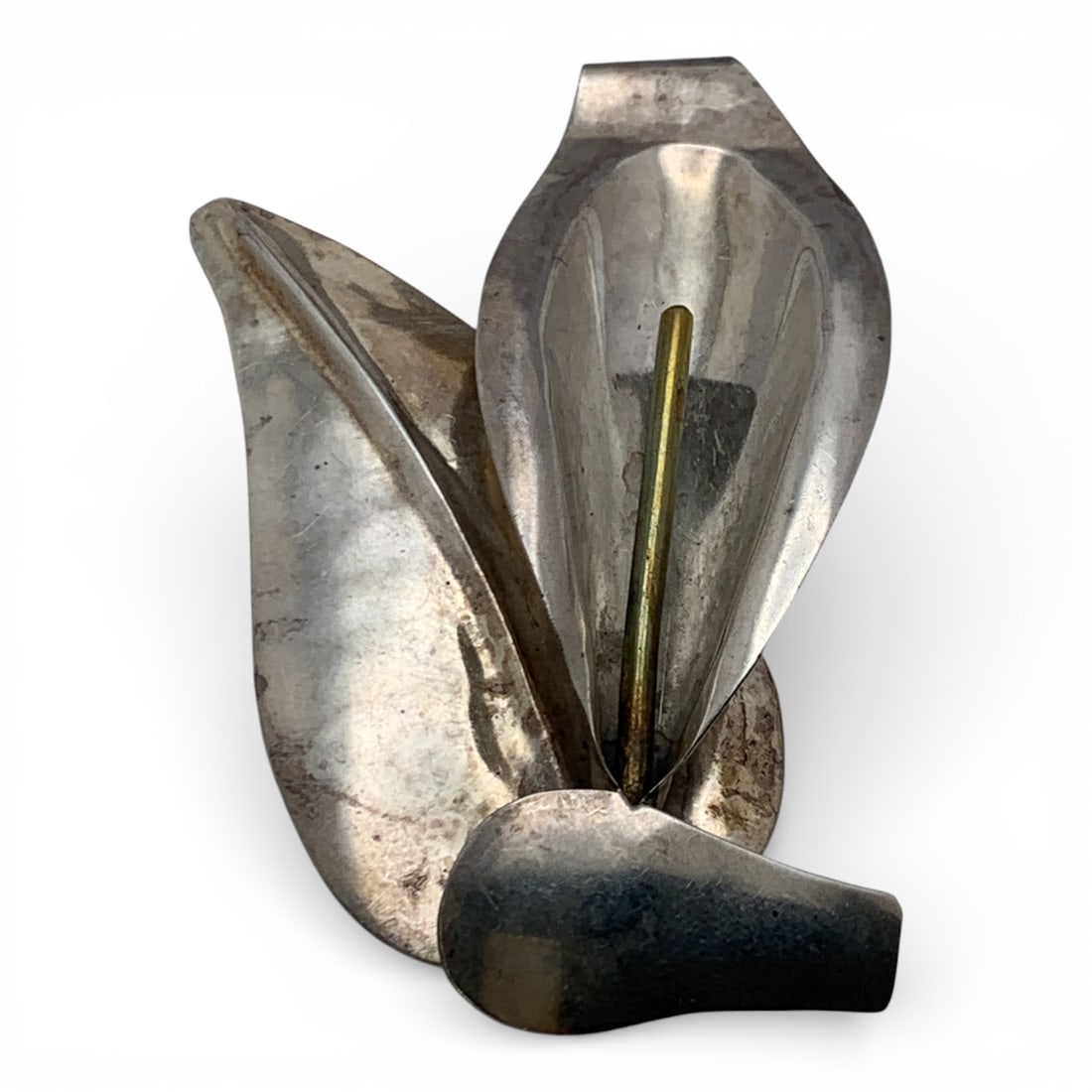 Mexico Sterling Silver Floral Brooch (1 of 4)