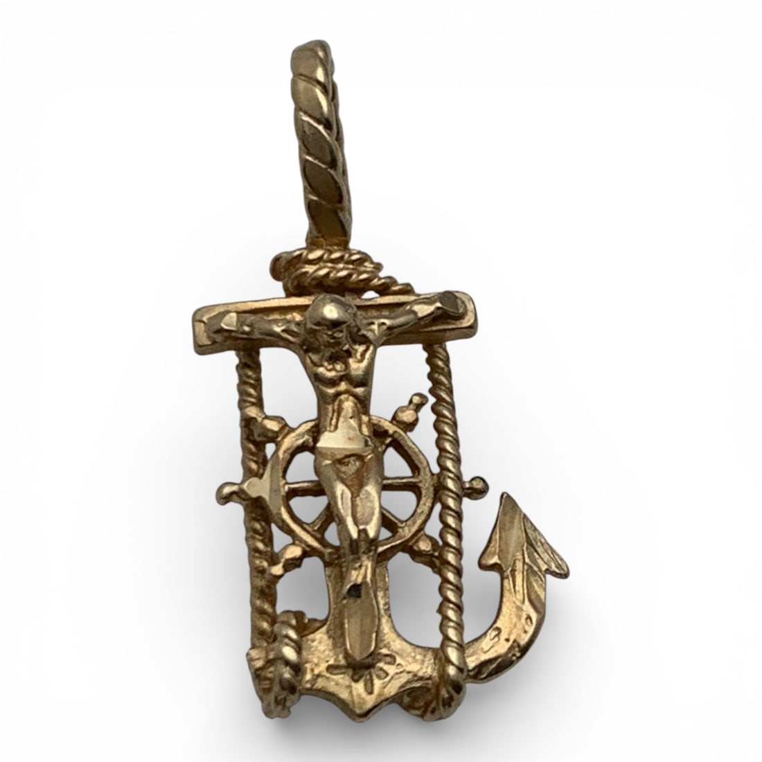 14k Yellow Gold Crucifix Pendant: Marked 14k - 1" Long - 1.2 DwtGemstones Tested With Presidium Gem Tester Il - Berners Does Not Guarantee Authenticity Of Gemstones