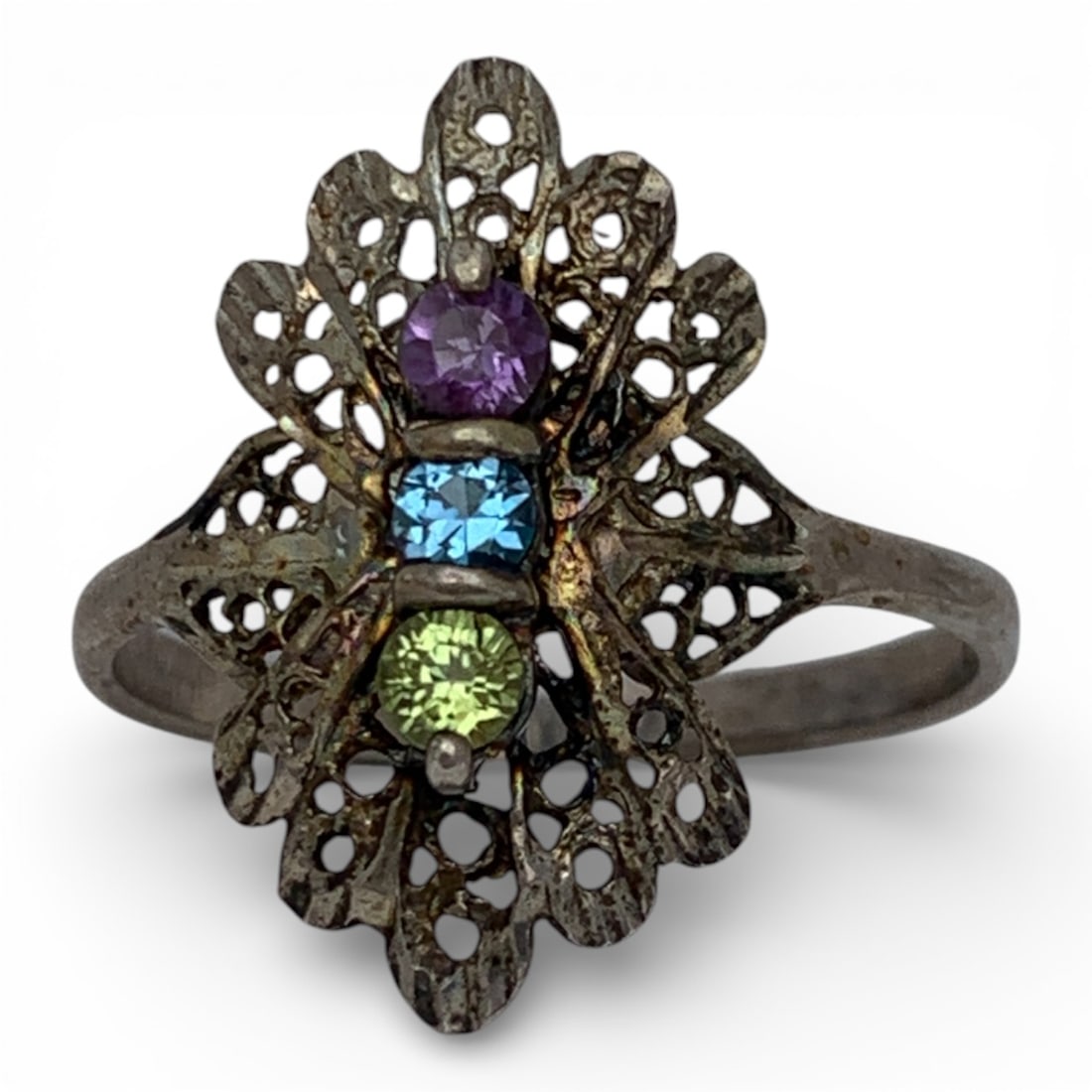 Sterling Silver Ring With Colored Stones (1 of 12)