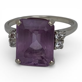 14k White Gold & Purple Spinel Ring