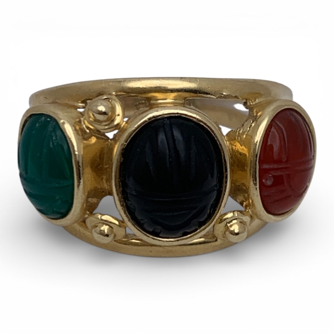 14k Yellow Gold Ring With Colored Cabochons (1 of 4)