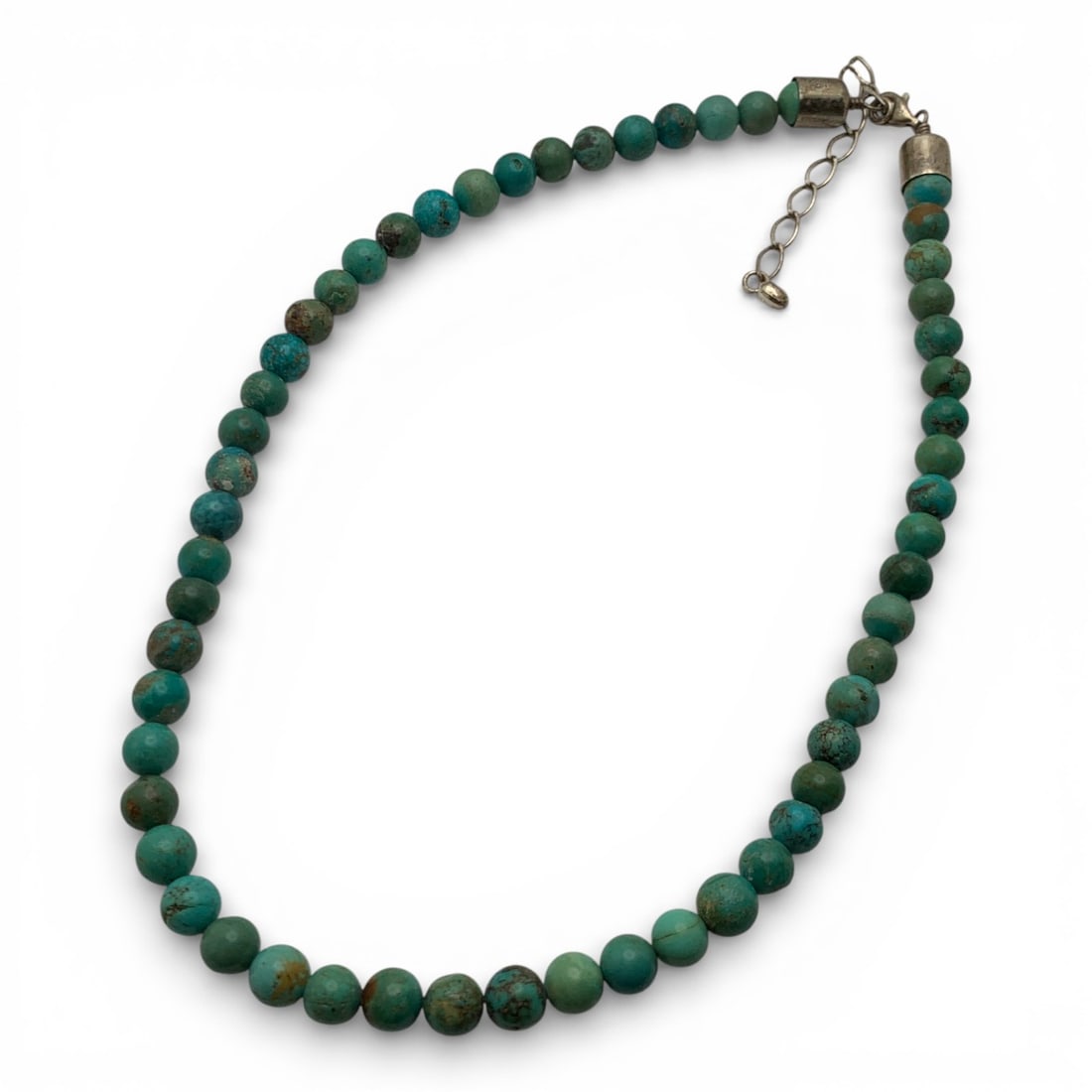 Turquoise Beaded Necklace W Sterling Clasp (1 of 3)