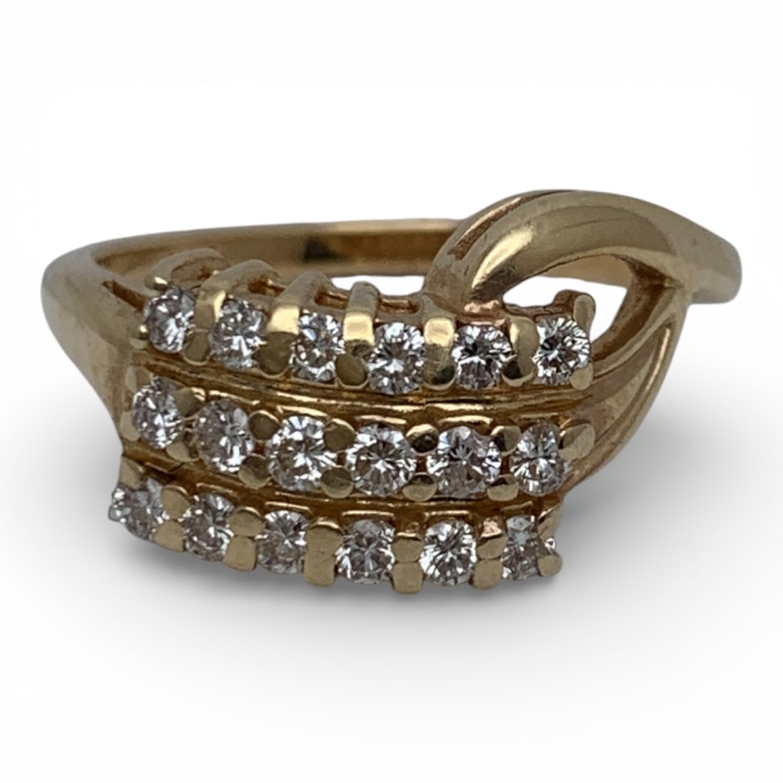 14k Yellow Gold & Diamond Ring: Marked 14k - Size 6 - 2.7 DwtGemstones Tested With Presidium Gem Tester Il - Berners Does Not Guarantee Authenticity Of Gemstones