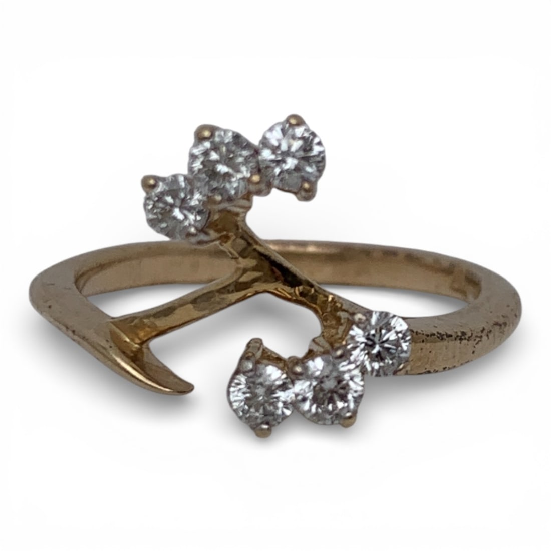 14k Yellow Gold Jacket Ring With White Diamonds (1 of 3)