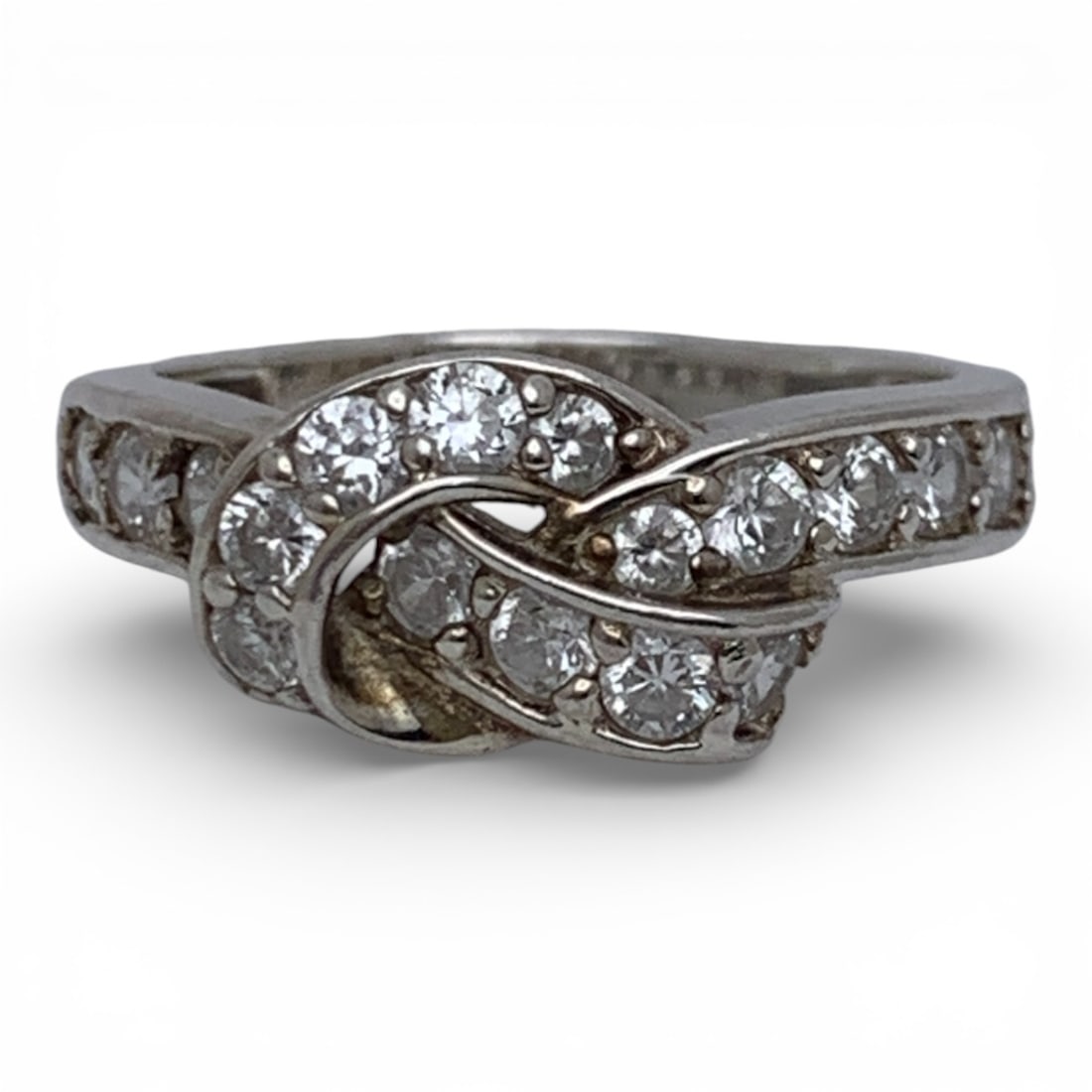 Sterling Silver & Cubic Zirconia Ring: Marked 925 Cz - Size 8 - 3.7 Grams