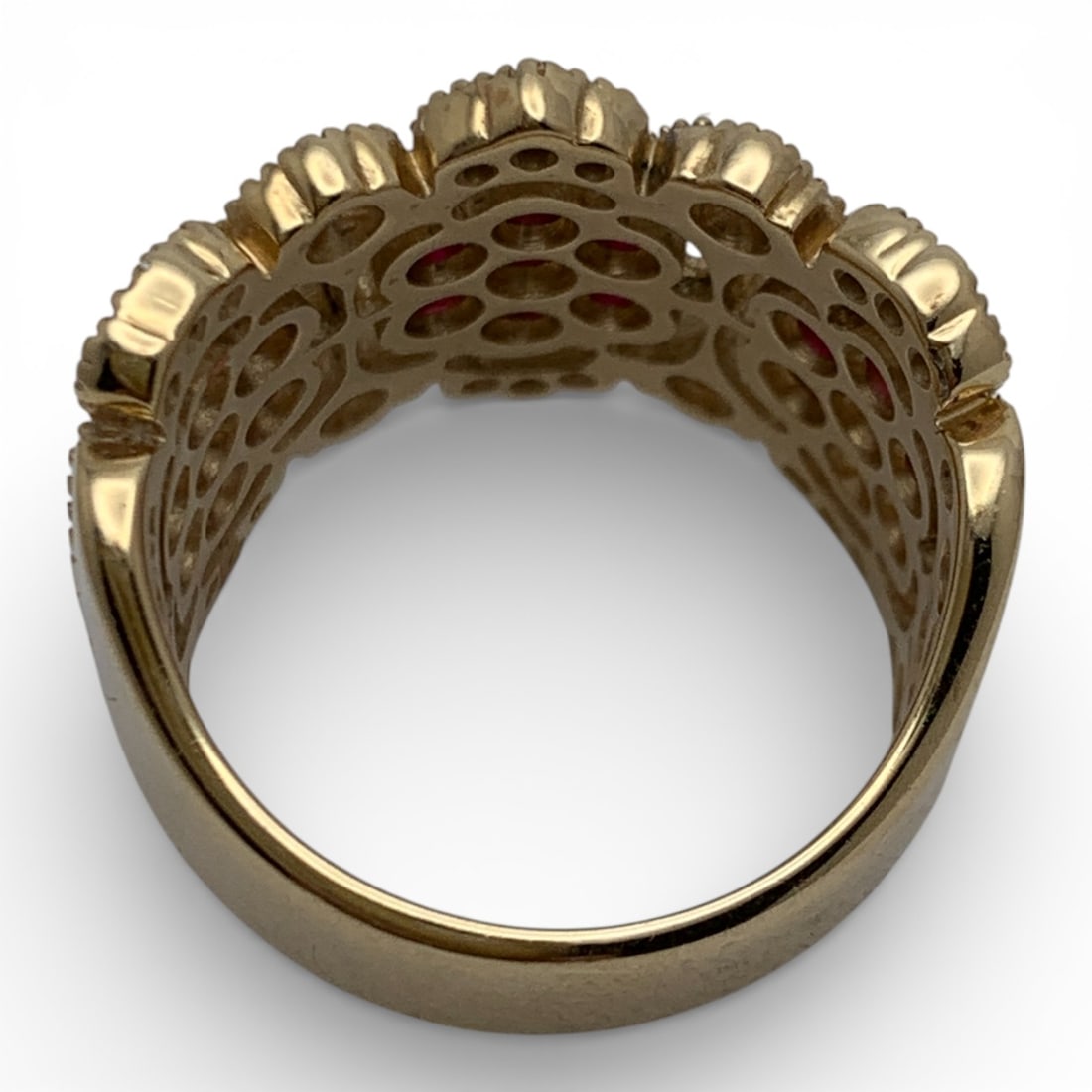 14k Yellow Gold Diamond & Ruby Ring - 2