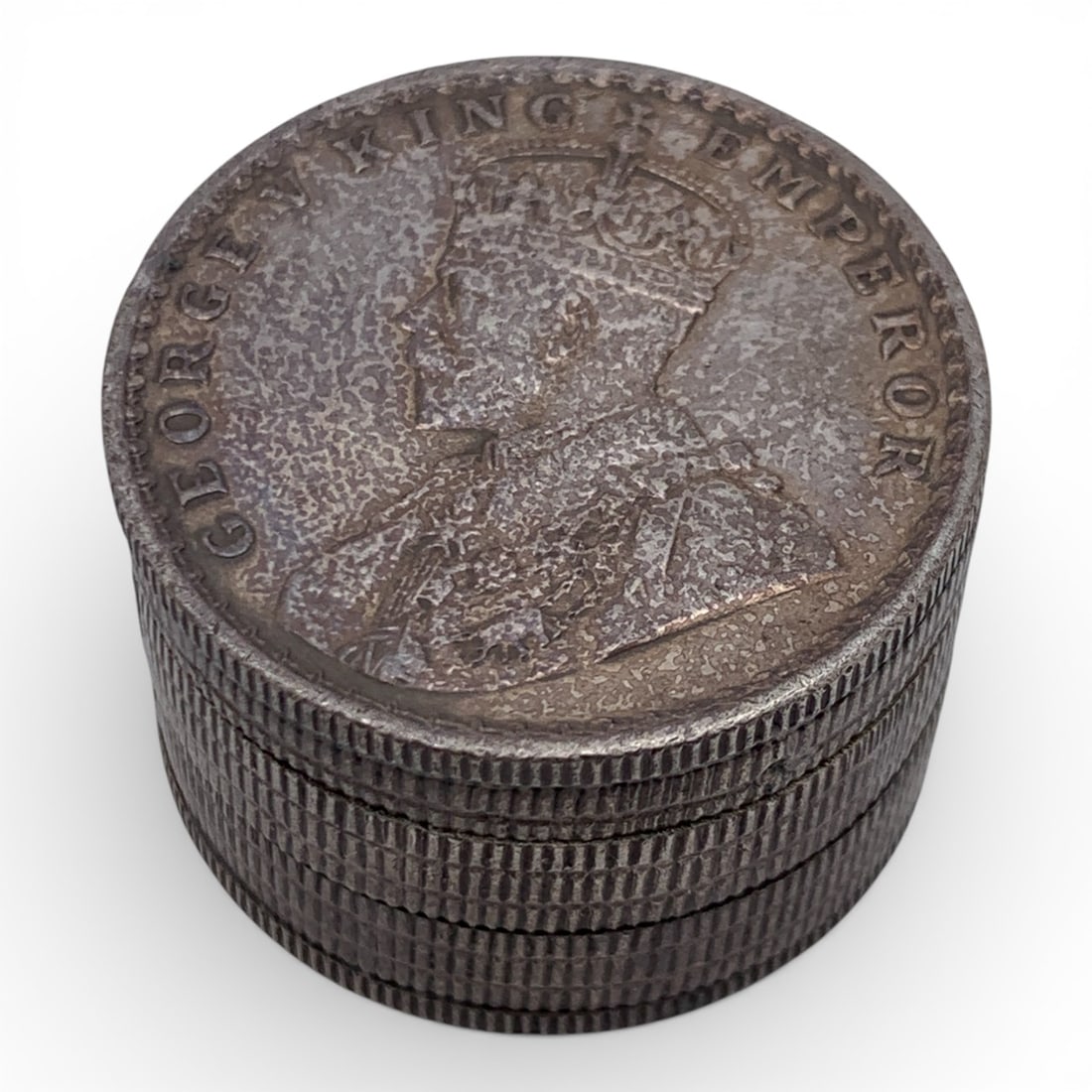 India Rupee Coin Twist Top Container: 3/4" Tall - 45.7 Grams