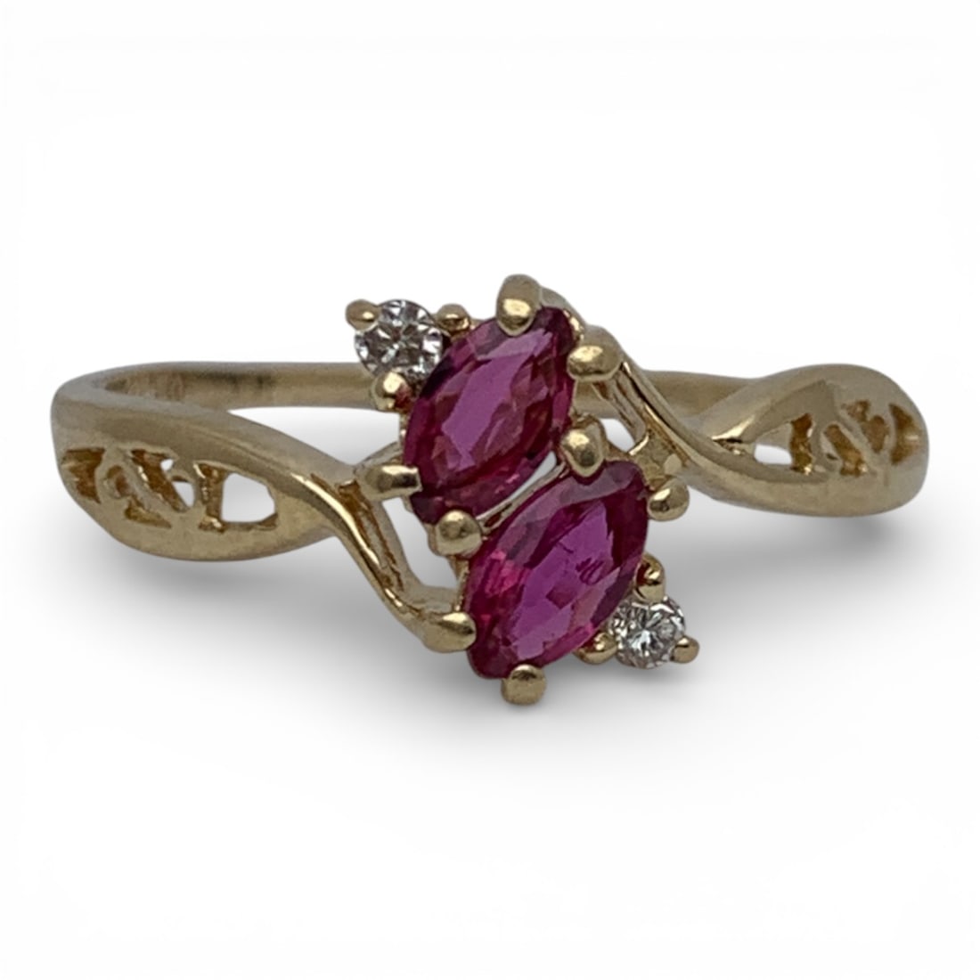 14k Yellow Gold Diamond & Ruby Ring (1 of 4)