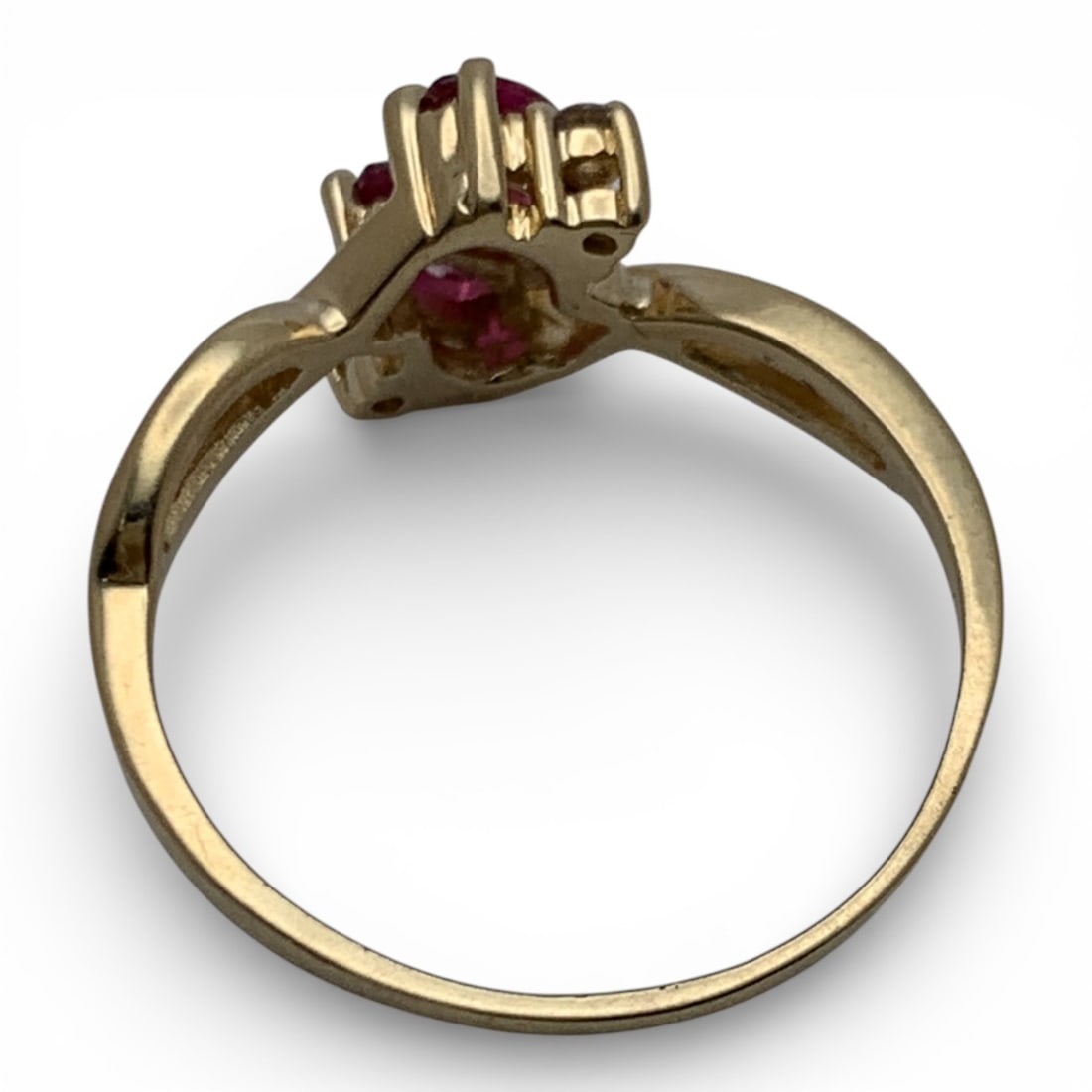 14k Yellow Gold Diamond & Ruby Ring - 2