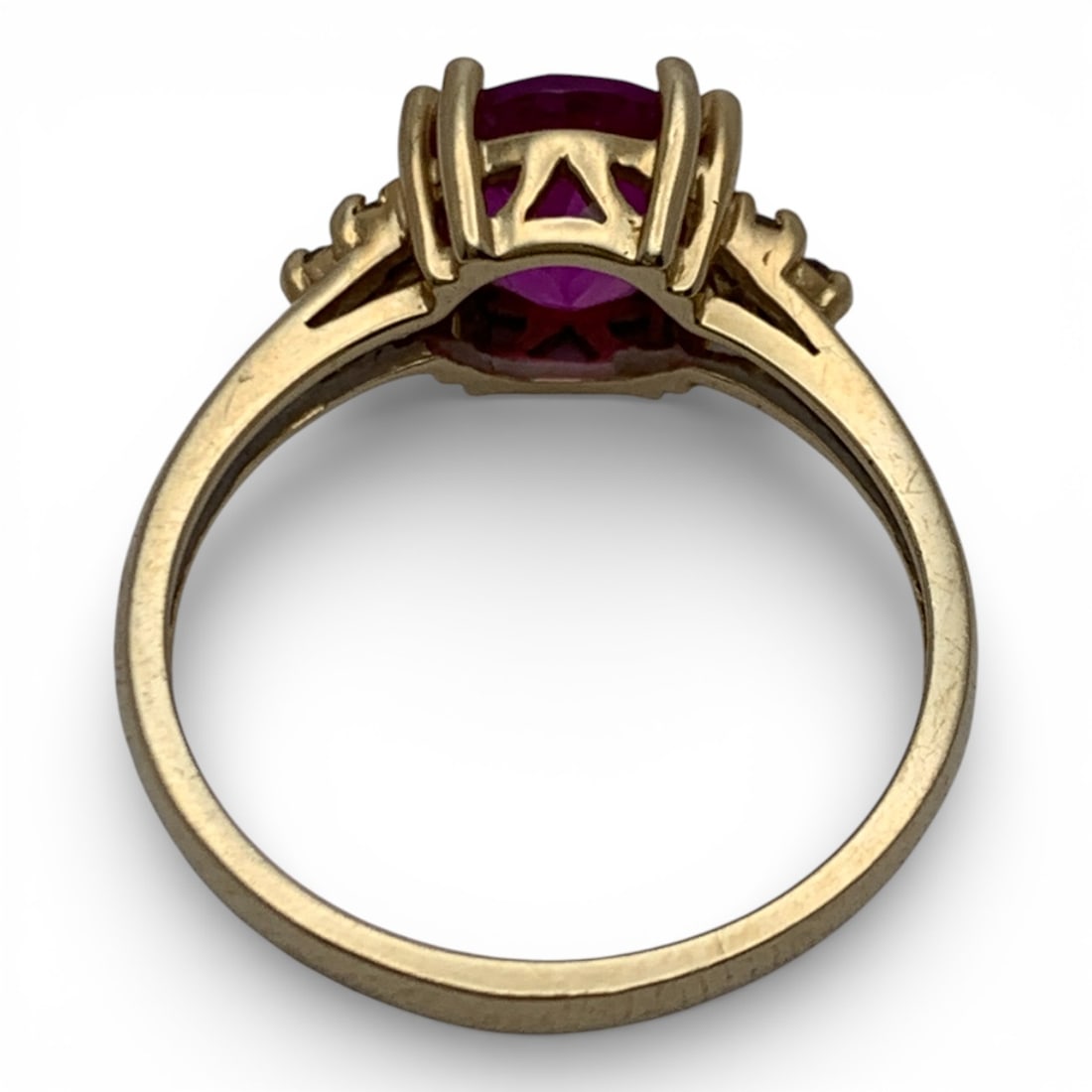 14k Yellow Gold Diamond & Ruby Ring - 2
