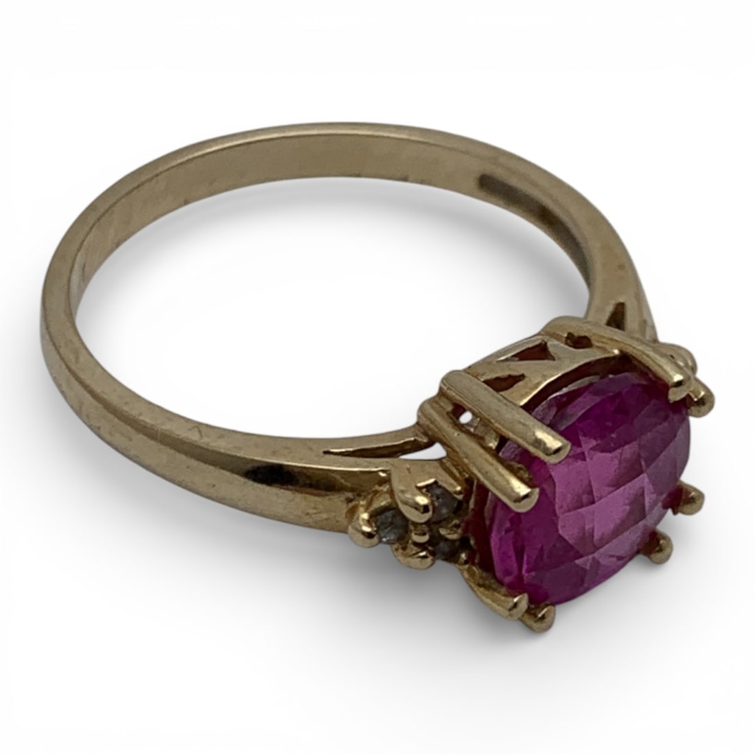 14k Yellow Gold Diamond & Ruby Ring - 3