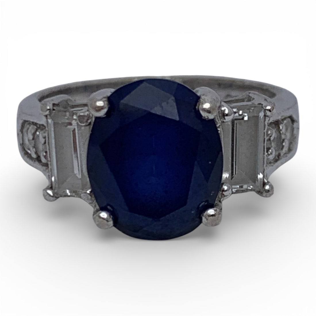 Sterling Silver & Cubic Zirconia Ring: Marked 925 Cz - Size 7 - 5.1 Grams