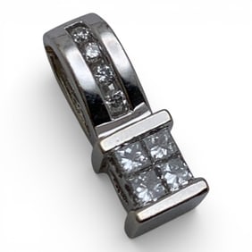 14k White Gold & Diamond Pendant
