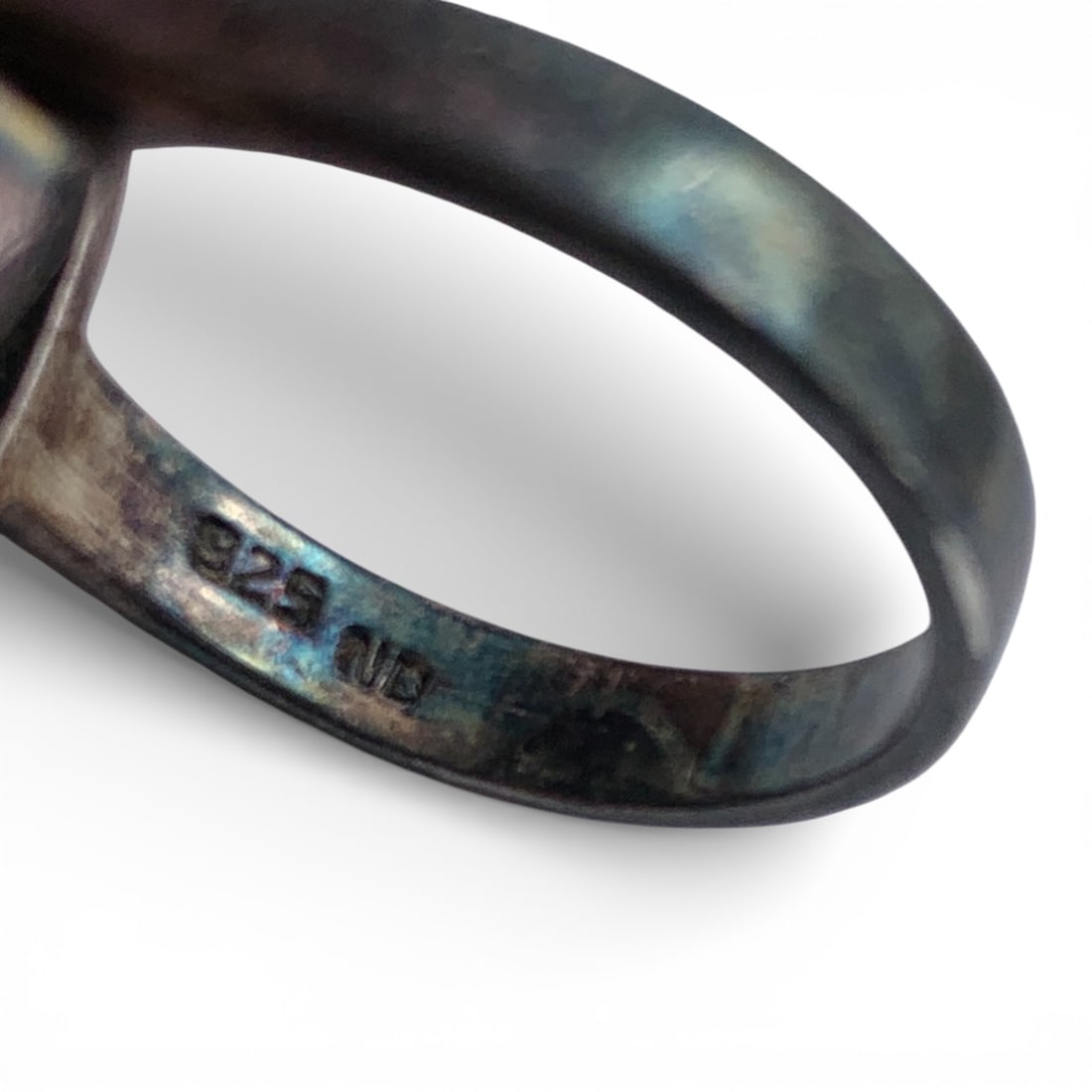 Sterling Marcasite & Abalone Ring - 7