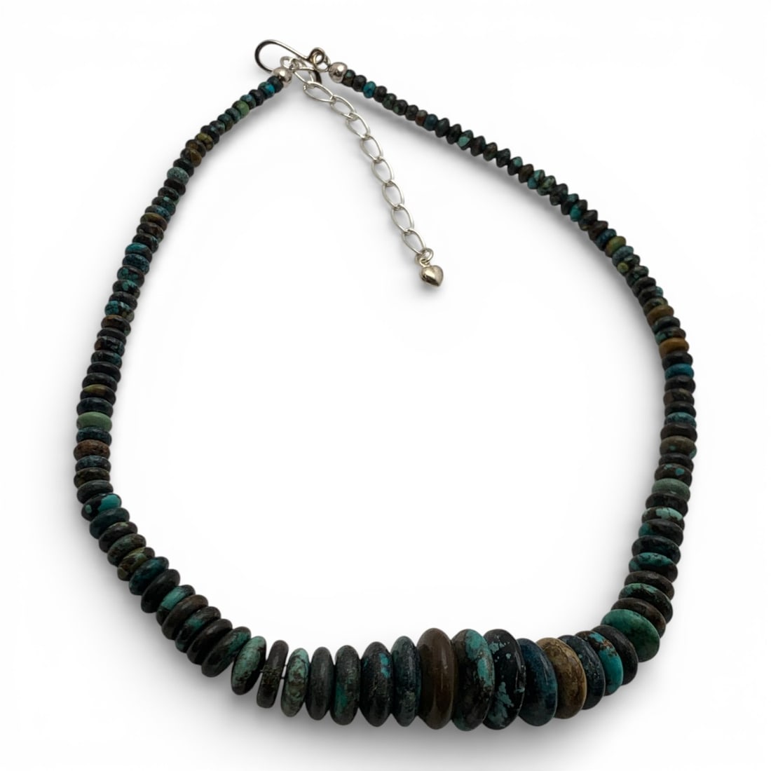 Turquoise Beaded Necklace W Sterling Clasp (1 of 3)