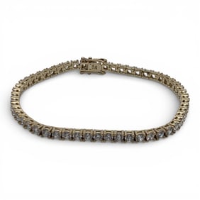 Sterling Gold Tone Bracelet With Clear Stones