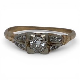 14k Yellow Gold & Diamond Ring