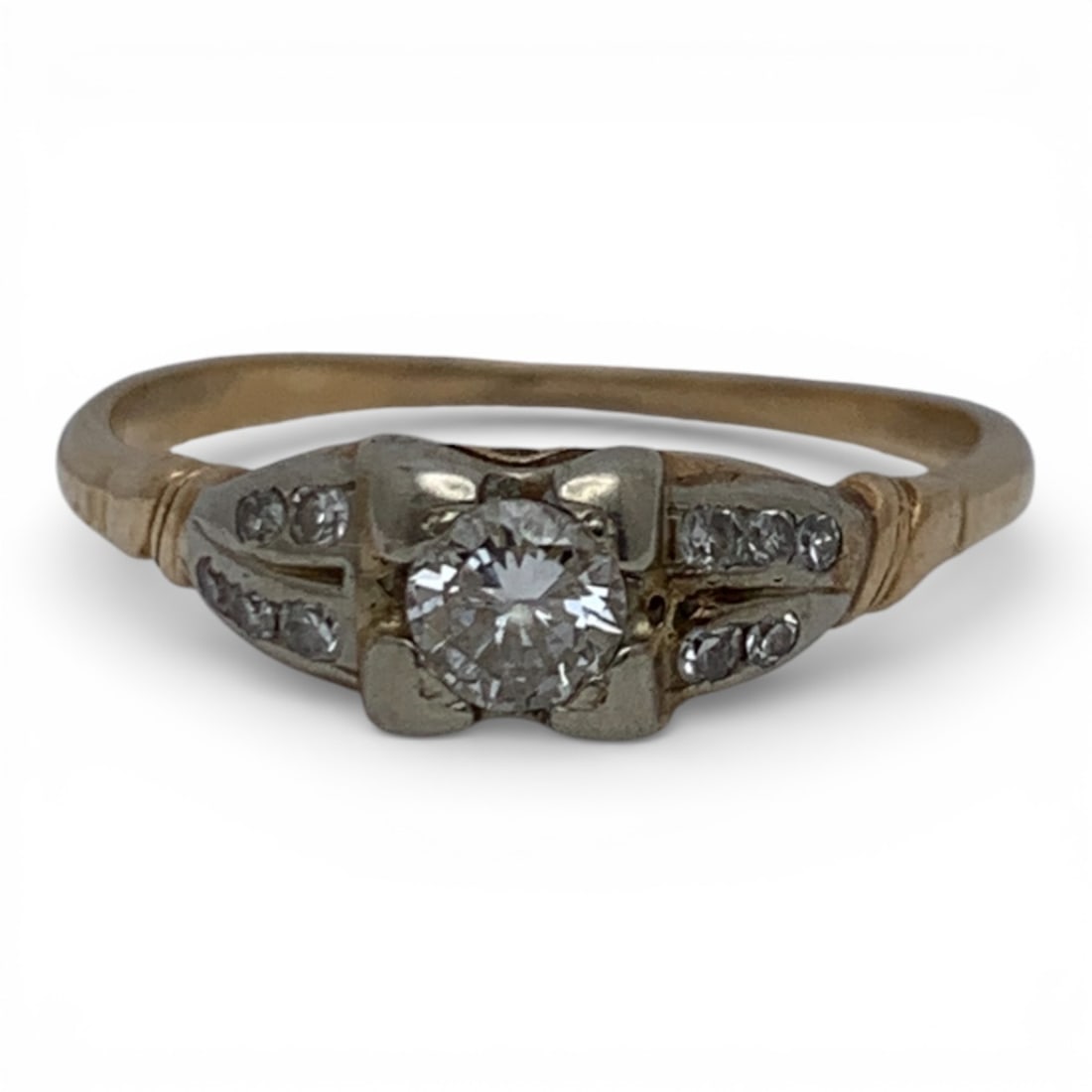 14k Yellow Gold & Diamond Ring: Tests 14k - Size 7 - 1.1 DwtGemstones Tested With Presidium Gem Tester Il - Berners Does Not Guarantee Authenticity Of Gemstones