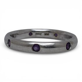 14k White Gold & Amethyst Ring