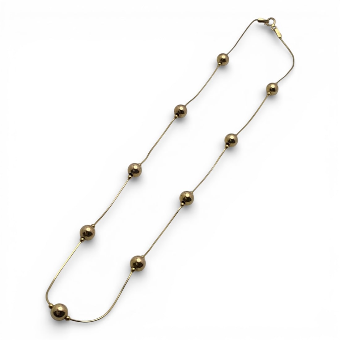 14k Yellow Gold Necklace: Marked 14k - 16 3/4" Long - 2.5 DwtGemstones Tested With Presidium Gem Tester Il - Berners Does Not Guarantee Authenticity Of Gemstones