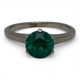 10k White Gold & Green Spinel Ring