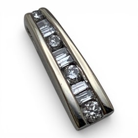 14k White Gold & Diamond Pendant