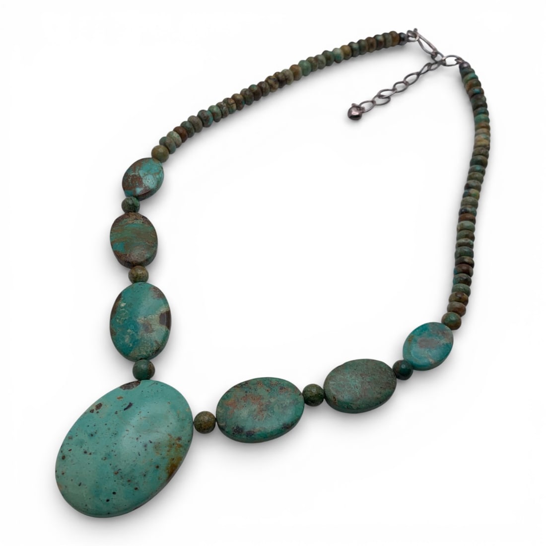 Turquoise Chunk Necklace W Sterling Clasp (1 of 4)