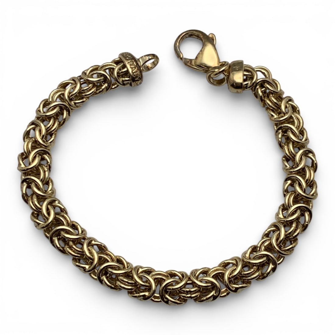 Sterling Silver Gold Tone Bracelet: Marked 925 - 8 1/8" Long - 14.1 Grams