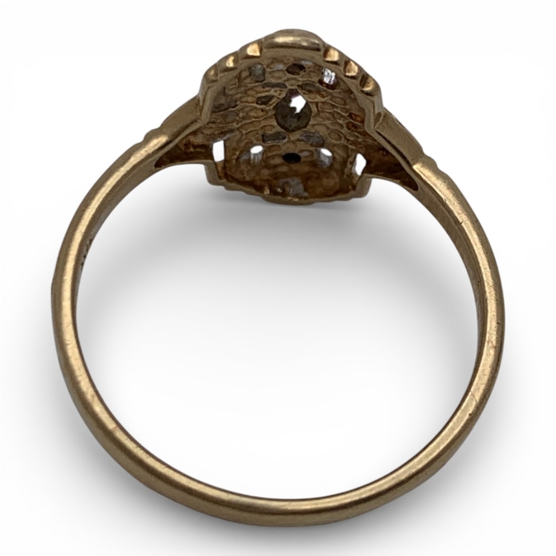 10k Yellow Gold Diamond & Ruby Ring - 2