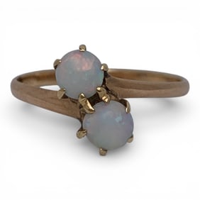 10k Yellow Gold & White Opal Ring