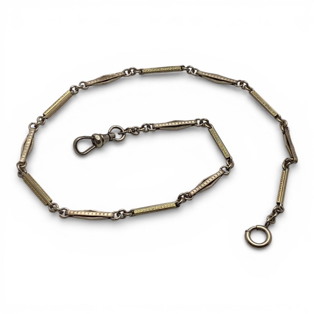 14k Gold Filled Pocket Watch Chain: Marked 1/10 14k - 13 3/8" Long - 8.6 Grams