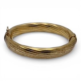 Sterling Silver Gold Tone Hinge Bracelet