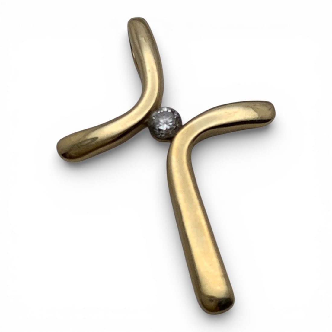 14k Yellow Gold Cross Pendant: Marked 14k - 7/8" Long - 0.5 DwtGemstones Tested With Presidium Gem Tester Il - Berners Does Not Guarantee Authenticity Of Gemstones