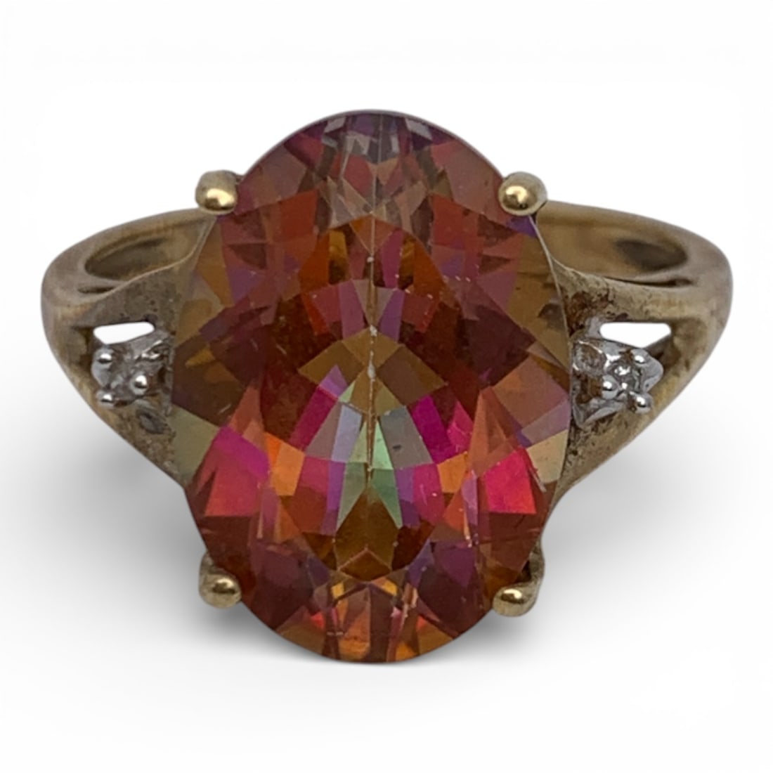 10k Yellow Gold Diamond & Sapphire Ring (1 of 4)