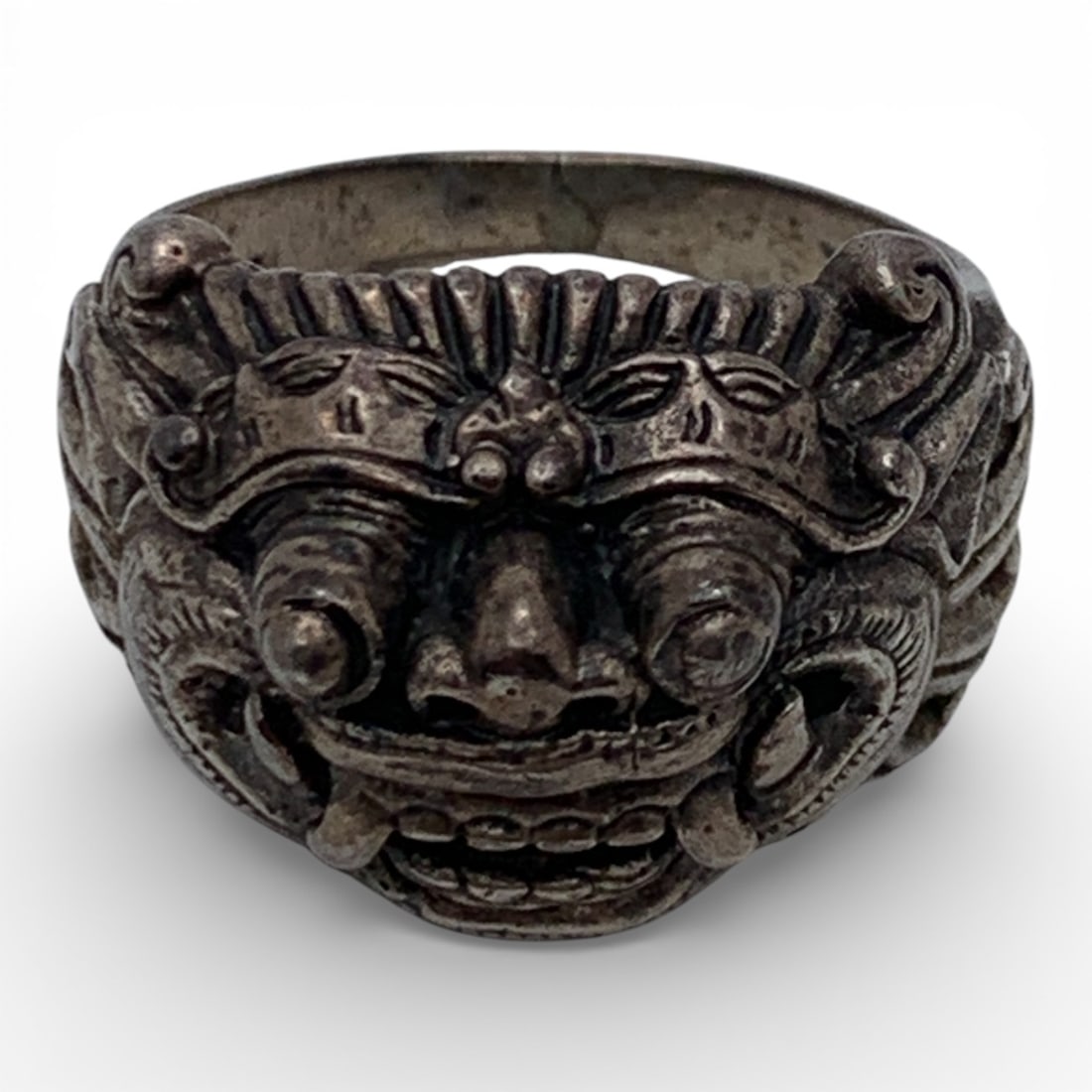 Sterling Silver Dragon Head Ring - 12