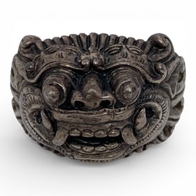 Sterling Silver Dragon Head Ring