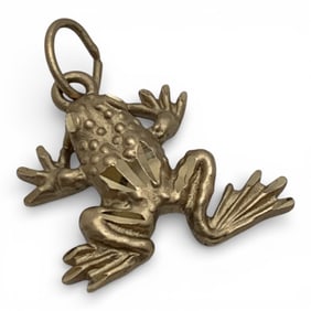14k Yellow Gold Frog Charm