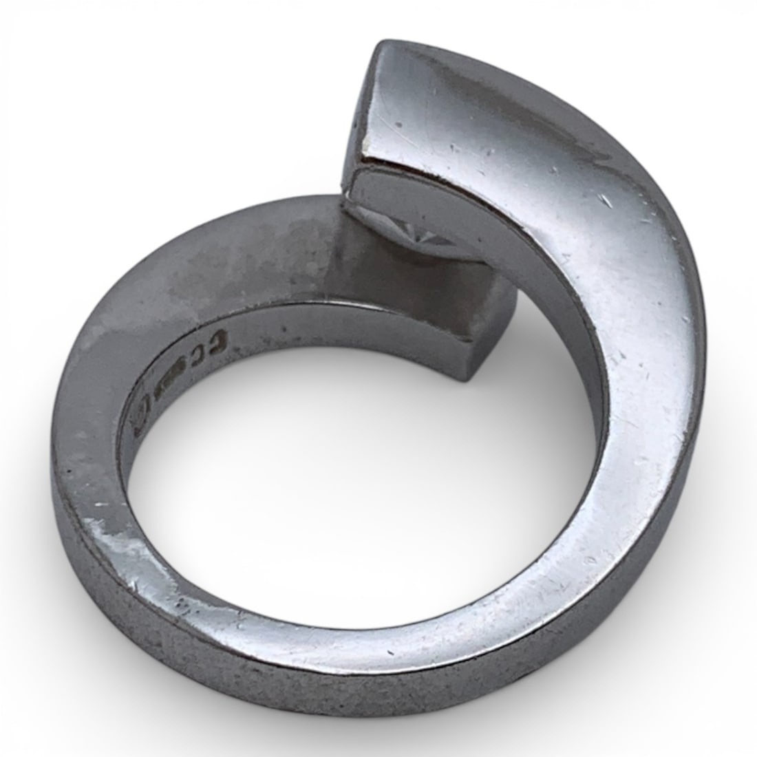 Sterling Silver Ring With Clear Stone - 6