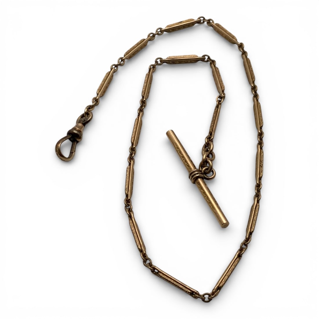 Simmons Victorian Gold Filled Watch Chain: Marked Simmons - 15 1/4" Long - 10.8 Grams