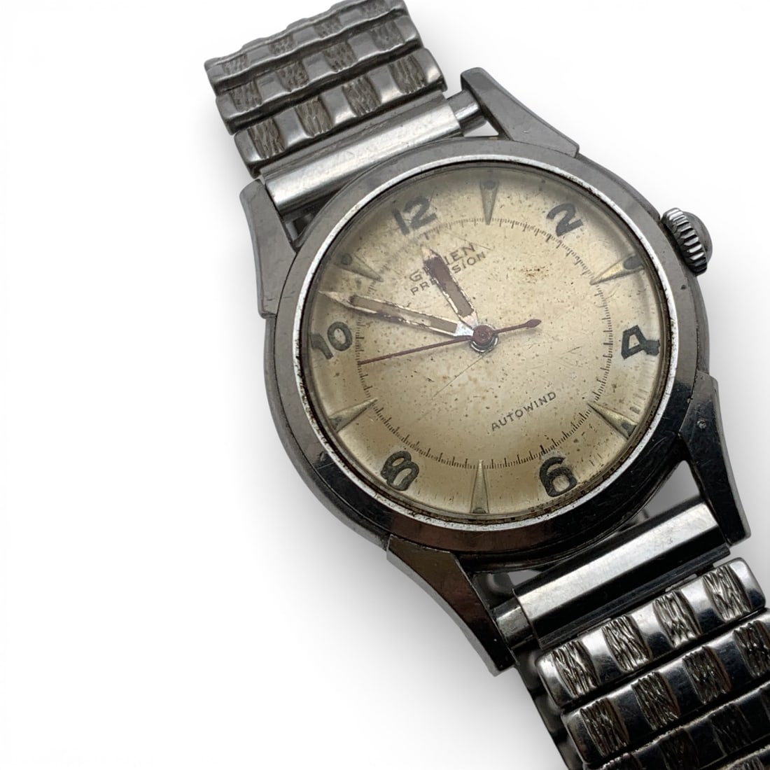 Vintage Gruen Silver Tone Stretch Band Watch (1 of 4)