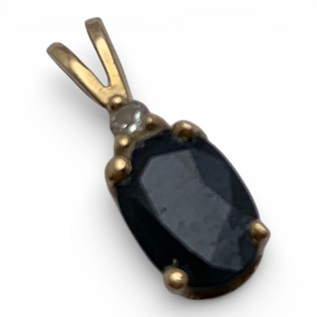 14k Yellow Gold Diamond & Sapphire Pendant (1 of 3)