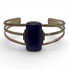 Sterling Silver & Blue Lapis Cuff Bracelet