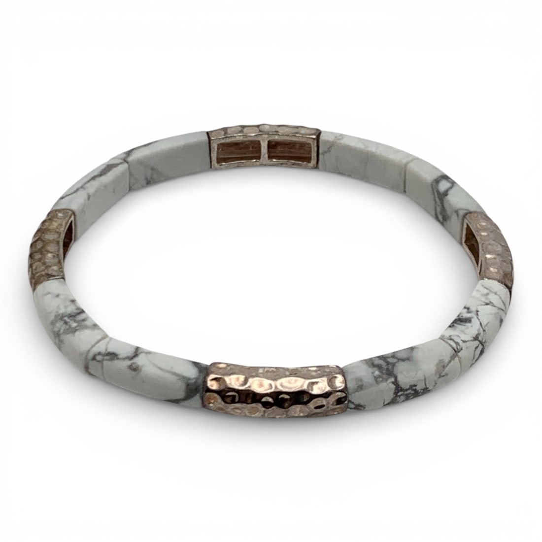 White Buffalo Turquoise Stretch Bracelet (1 of 2)