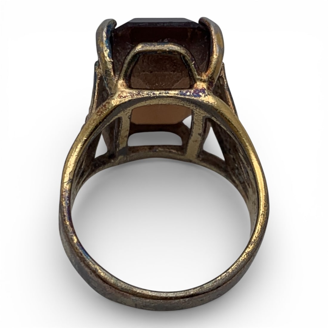 Sterling Silver Ring With Orange Stone - 6