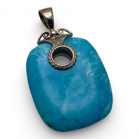 Sterling Silver & Blue Stone Pendant