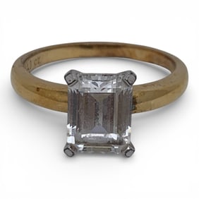 Sterling Gold Tone Ring With Cubic Zirconia