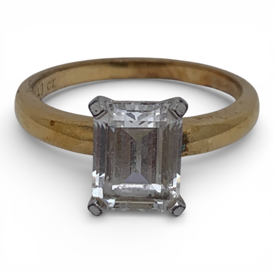 Sterling Gold Tone Ring With Cubic Zirconia (1 of 8)