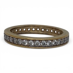 Sterling Silver Gold Tone Ring Cubic Zirconia